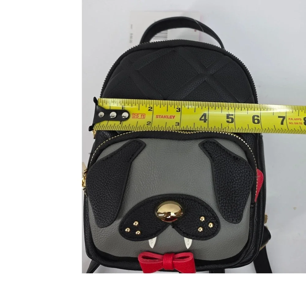 Betsey Johnson XOBAYBEE Mini Backpack Pug Vampire Black Red BM20740 NWT
